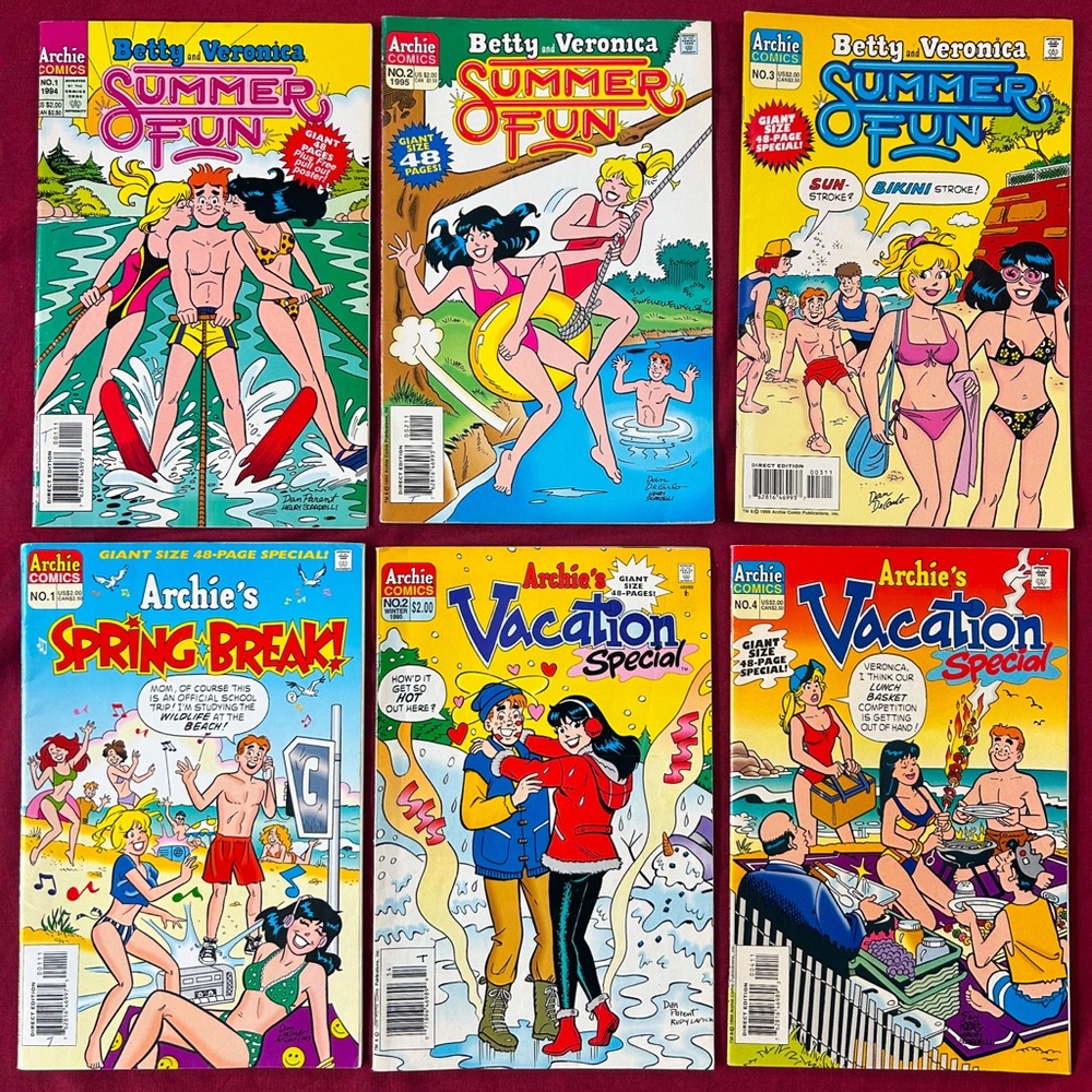 Rare Vintage Archie Comic Betty & Veronica Summer Fun & Archies Spring Break Lot